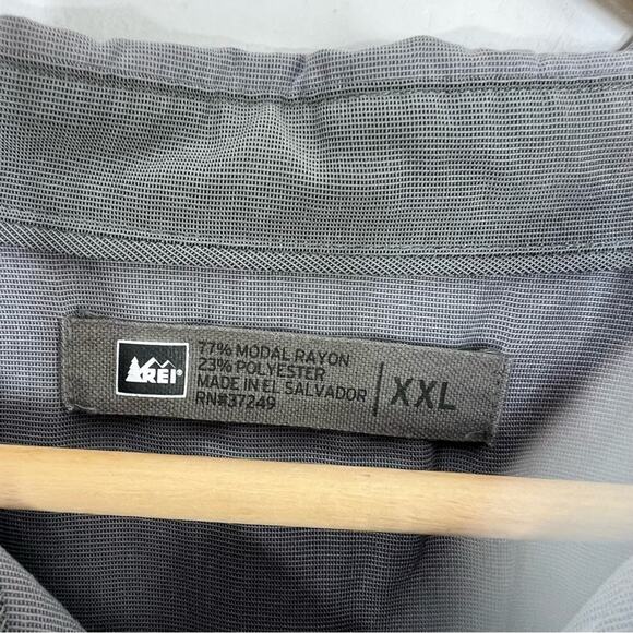 REI Gray Outdoor Button Up Mens Shirt Size XXL - Picture 7 of 12